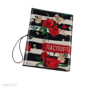 Wholesale trendy floral print pvc card bag passport bag for travelling