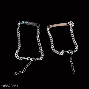 China wholesale alloy jewelry accessories couple <em>bracelet</em>