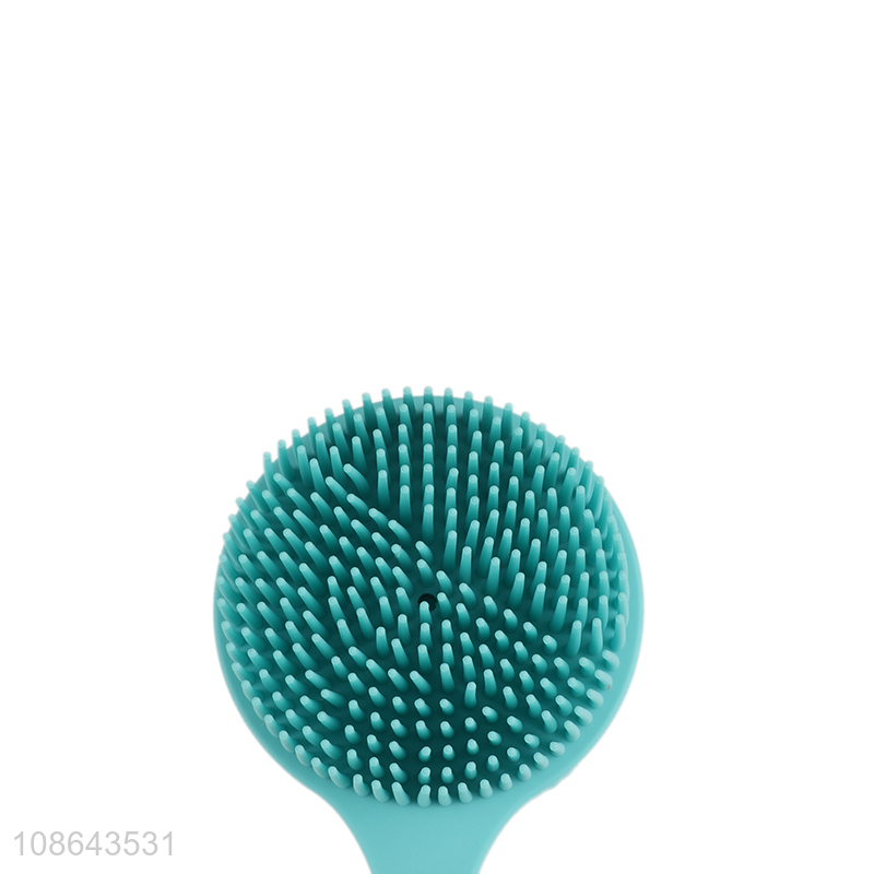 Good quality silicone long handle bath brush massage brush for sale