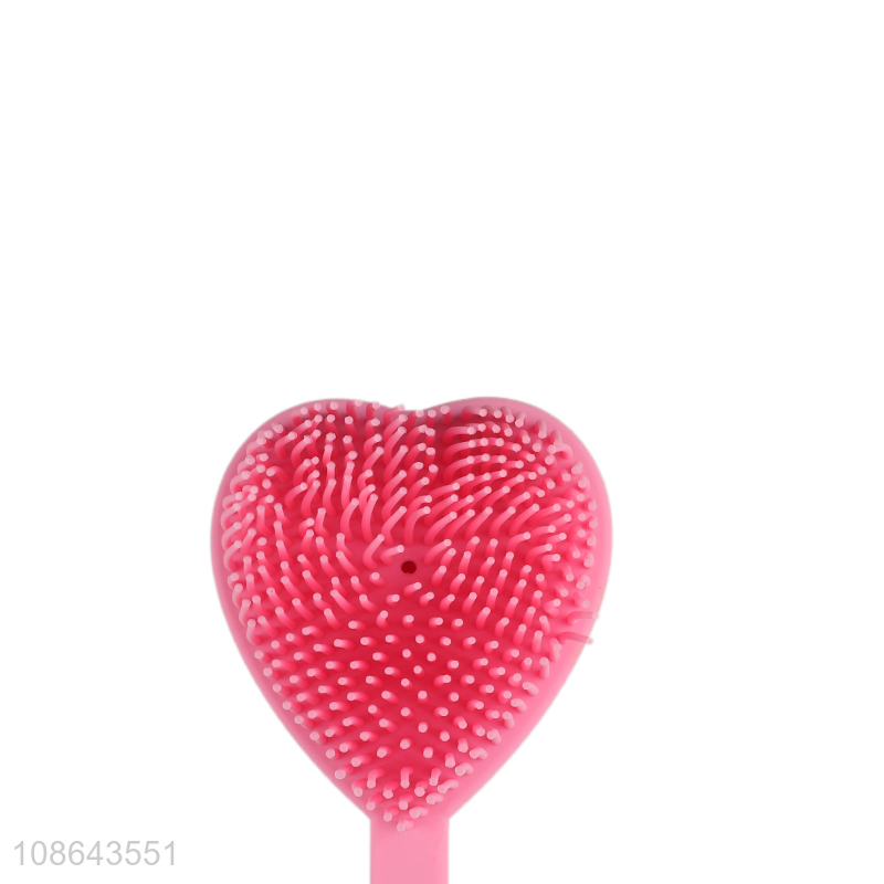 Factory price silicone heart shape bath brush massage brush for sale