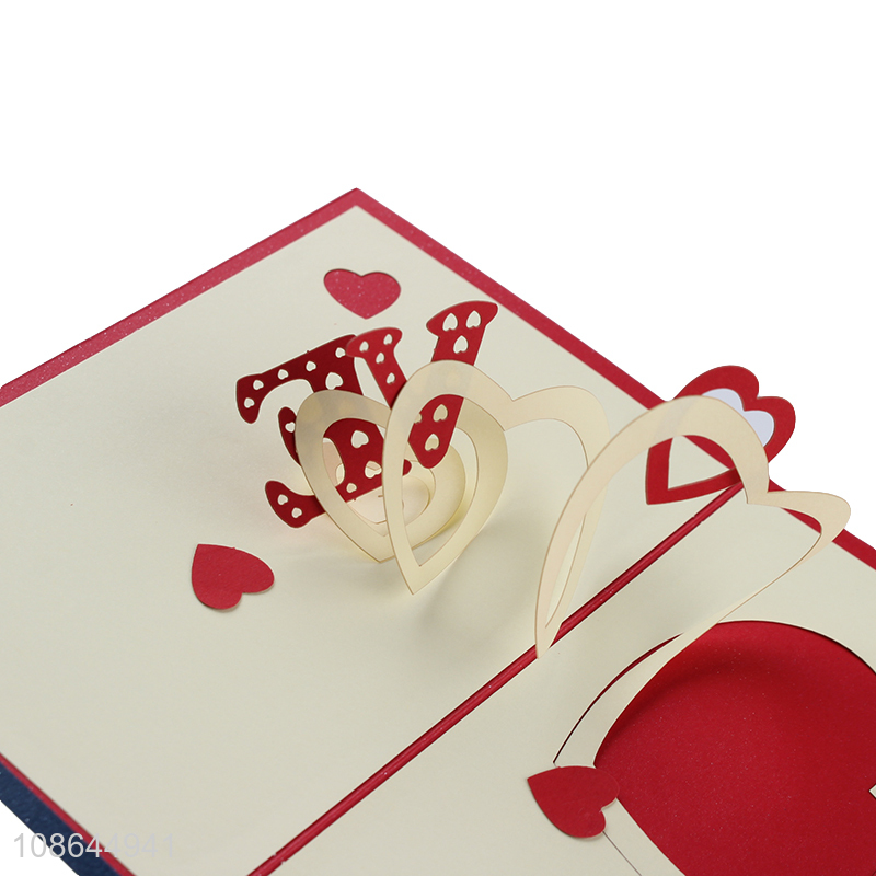 Popular products 3d valentine's day love heart pop up card