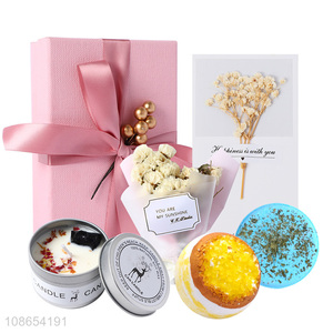 New product scented candle bath bomb shower steamer set for women birthday gifts