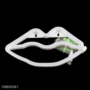 Factory supply lip modeling led neon decorative lights for wall decoration