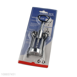 High quality zinc alloy wing corkscrew wine opener for sale