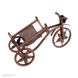 Low price decorative tricycle wine rack bottle holder for home and bar