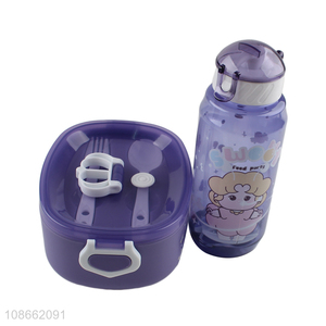 Good quality reusable leakproof plastic lunch box and water bottle set