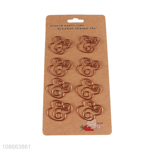 China wholesale 8pcs metal office binding clips paper clips set