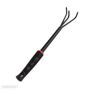 High quality gardening tools iron garden rake with plastic handle