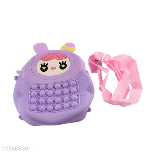 Factory wholesale portable girls stress relief pop fidget toys coin purse