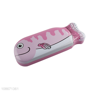 Wholesale cute fish shaped metal <em>pencil</em> case <em>pencil</em> <em>box</em> kids gifts