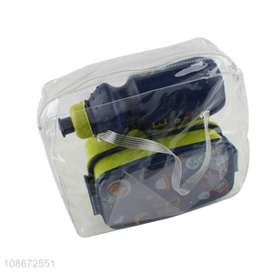 China factory portable plastic students lunch box and water bottle set