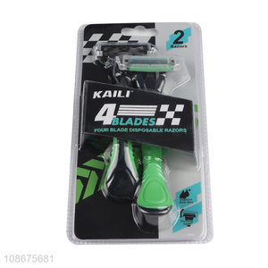 New products four blades disposable men shaving <em>razor</em> with pp handle