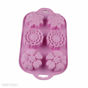 Hot sale flower shaped silicone cake molds handmade soap molds