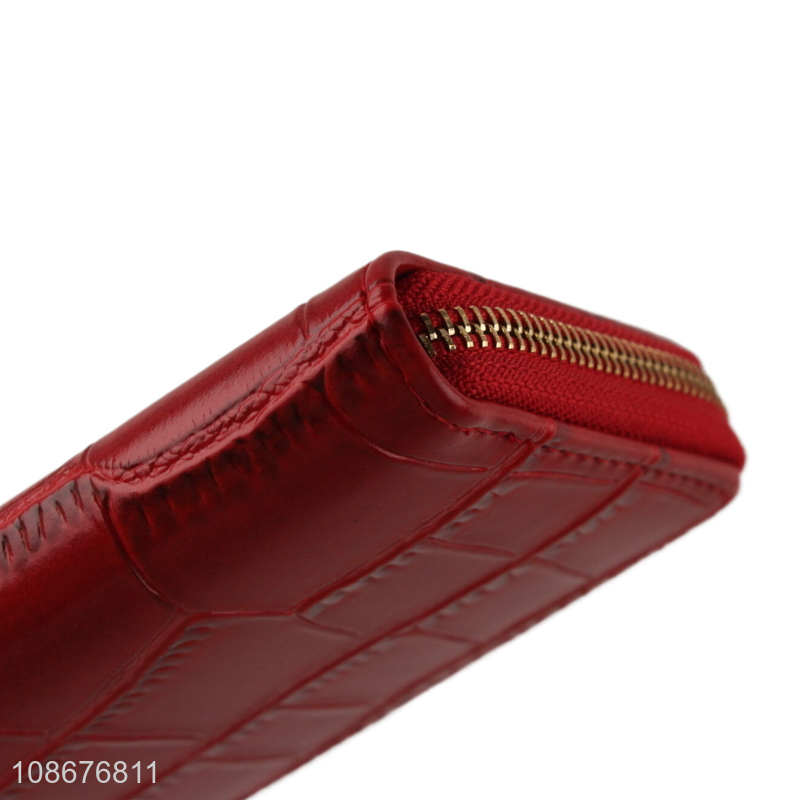 Hot sale faux crocodile leather wallet credit card holder for women