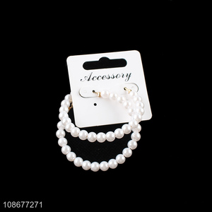 Yiwu market <em>fashion</em> ladies pearl earrings for <em>jewelry</em>