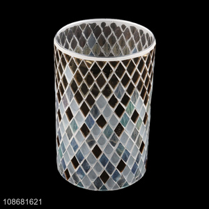 Top quality table decoration mosaic <em>glass</em> flower vase for sale