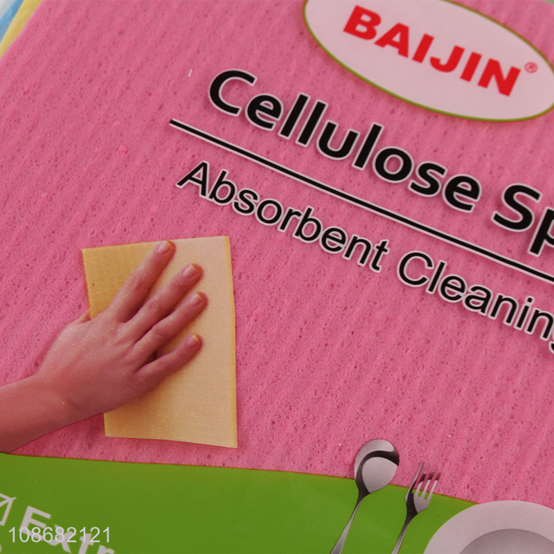 Factory price 3pcs home cellulose sponge absorbent cleaning cloth