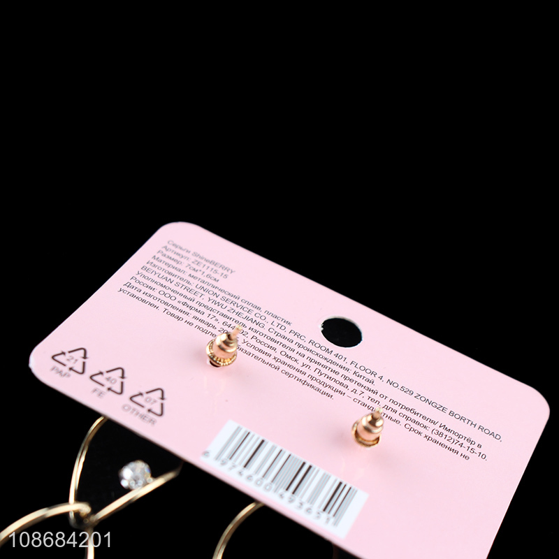 Online wholesale metal chain earrings gold plated chain stud earrings