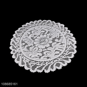 Online wholesale round lace placemats table mats embroidered cup mats