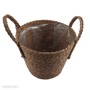 Good quality eco-friendly woven flower pot indoor outdoor basket planter