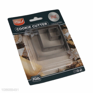 Hot selling square stainless steel cookies cutter cookies mould wholesale