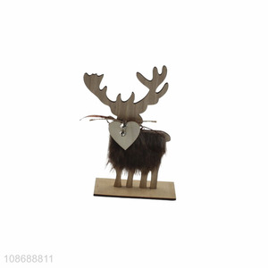 Hot selling wooden Christmas reindeer figurine Christmas home ornaments