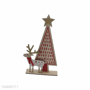 Popular product Xmas table decorations wooden Christmas statue figurine