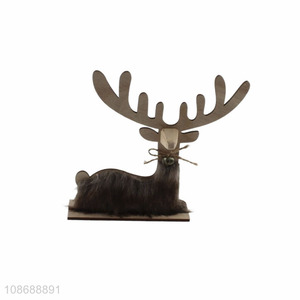 Hot product Christmas decor wooden Christmas reindeer statue wooden gifts