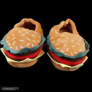 New product novelty women's warm slippers plush hamburg house slippers