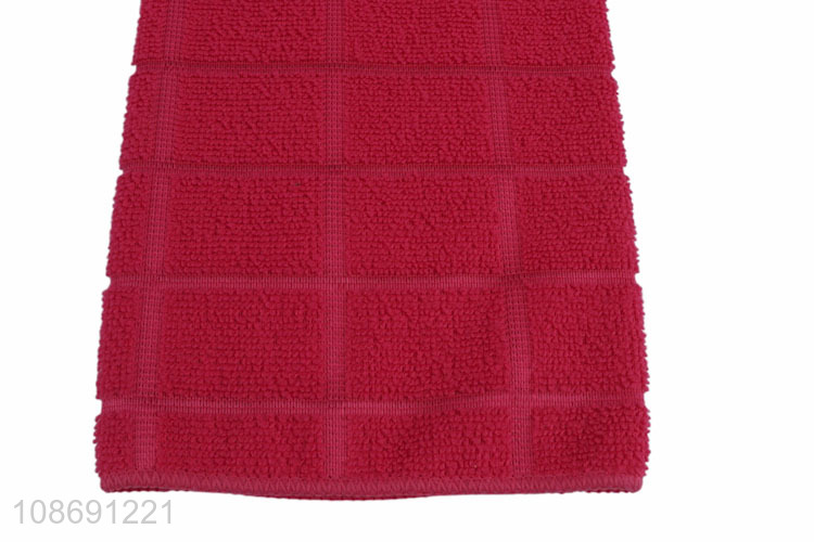 Yiwu market red soft kitchen bathroom microfiber cleaning towel cloth