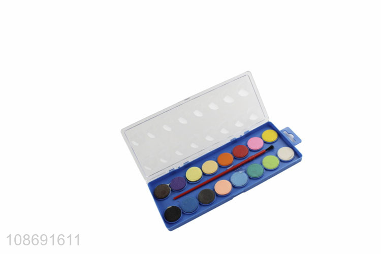 Hot selling 16colors kids solid watercolor paint palette art set wholesale