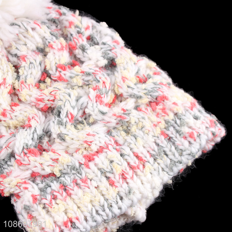 New products winter thickened knitted hat girls beanies hat for outdoor