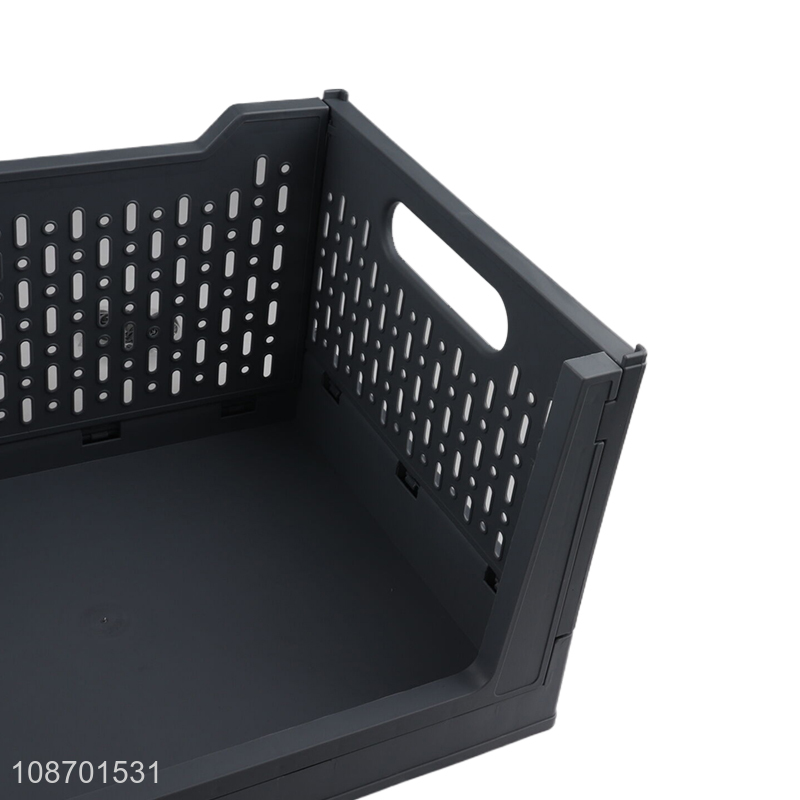 New product multi-purpose folding plastic rolling storage basket with wheels