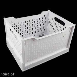 Hot sale multi-function plastic foldable rolling storage basket with wheels