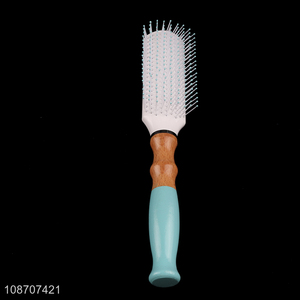 New design anti-knotting scalp massage hair brush comb with wooden handle