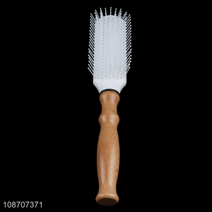 Hot product wooden handle detangling comb anti-knotting massage hair brush