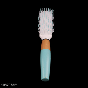 Good quality wooden handle anti-static detangling hair <em>brush</em> for women