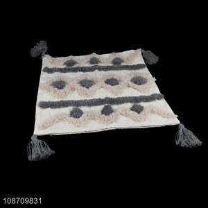 Good selling home decoration tassel polyester square <em>pillow</em> cover wholesale