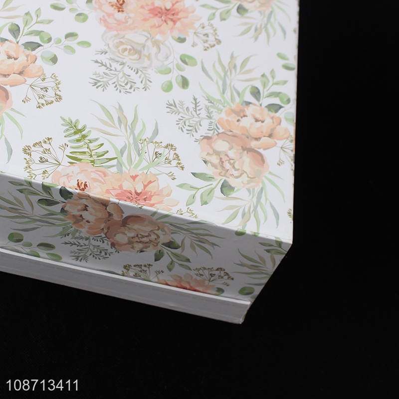 Good quality floral print paperboard gift box suitcases with lock & handle