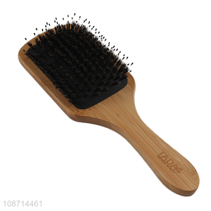 Custom logo bamboo massage hairbrush air cushion bristle comb