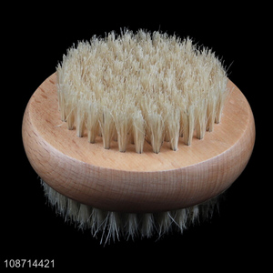 Wholesale round handheld double sided boar bristle bath brush
