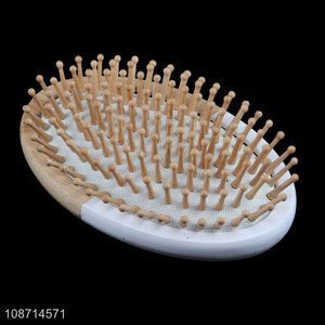 Wholesale oval bamboo scalp massge air cushion comb without handle