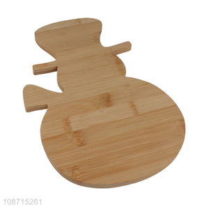 New product Christmas snowman shaped bamboo pizza board cutting board