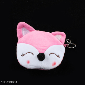 Good quality cute cartoon fox plush coin pouch coin wallet change bag