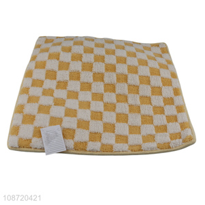 Hot seling square soft check pattern fluffy <em>seat</em> <em>cushion</em> for indoor