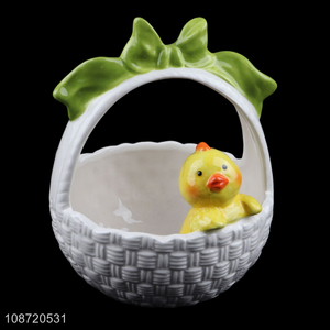 China factory ceramic <em>crafts</em> duck flower basket ornaments for tabletop <em>decoration</em>