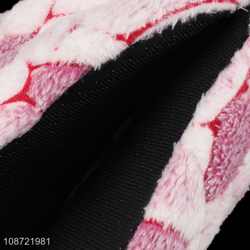 Online wholesale women winter warm slippers fleece lined house boots