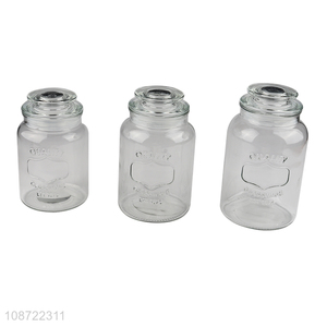 Hot products home kitchen clear glass sealed candy cookies storage jar for sale
