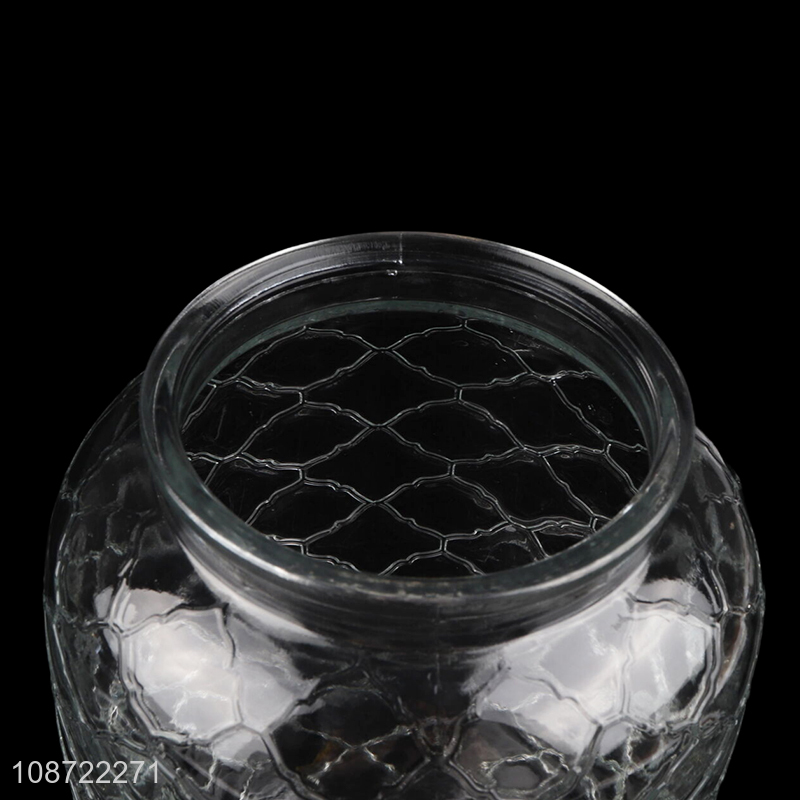 Factory price glass storage jar wide mouth storage jar for snack candy