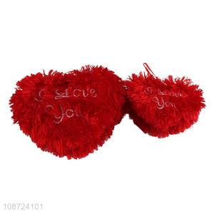 Wholesale soft valentines plush heart <em>pillow</em> fluffy heart cushion for home decor